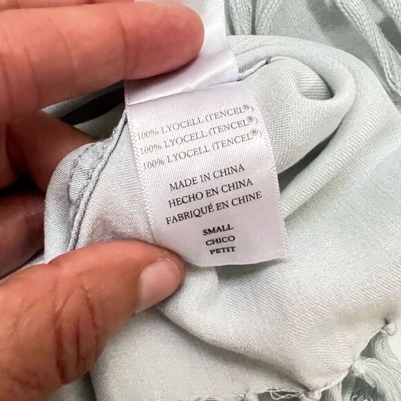 Rails Light Blue Wash Small Fringed Long-Sleeve Button-Down Soft Lyocell Shirt - Picture 4 of 13